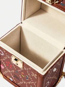 HARRY POTTER X SHEIN 复古棕色盒子斜挎包，印有可爱图案，小巧的手提包，Y2K 圣诞节礼物之选，适合节日和派对 - 咖啡 - 查看 9