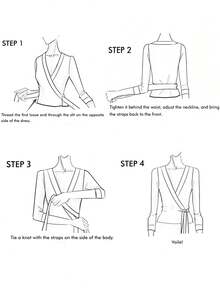 Elyressa Solid Wrap-Style Cropped V-Neck Tie Waist Long Lantern Sleeve Casual Elegant Sweater For Women, Long Sleeve Top Knit Pullover Fall Winter - Khaki - View 3