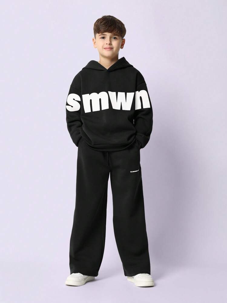 グラフィック入りパーカー＆スウェットパンツ コーディネートセット