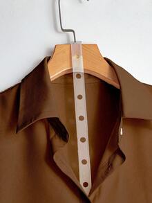 Franclia Apricot Button-Up Shirt & Elongated Pants Women's Suit - Brown - View 4