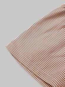 Chiquease 女士休闲条纹低腰短裤 - 橘色 - 查看 5