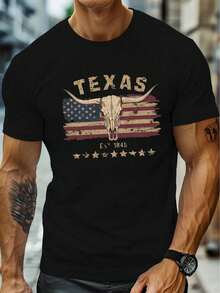 Camiseta hombre cuello redondo y manga corta. Estilo casual con estampados modernos y cómodos. Para hombres y mujeres, estilo pareja, pareja, camiseta de manga corta con estampado de moda - Negro - Ver 2