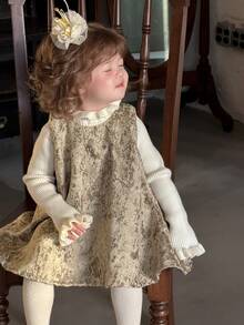 DAZY 女婴华丽圆领无袖生日派对礼服