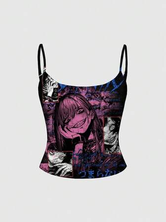 Cute Dark Cross Street Punk Anime Gothic Demon Horror Sexy Camisole For Women