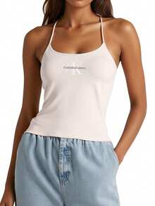 Calvin Klein Women's Strappy Tank Top Pink - White - View 1