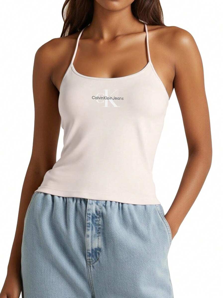 Calvin Klein Women's Strappy Tank Top Pink - White - View 1