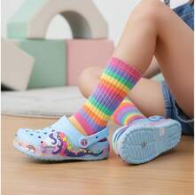 GETAC Sandalias chanclas luz LED de verano niño comodos para deporte y playa diseño unicornio dormido - Celeste - Ver 5