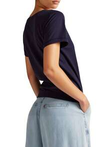 Tommy Hilfiger Women's Short Sleeve T-Shirt Navy Blue - Blue - View 2