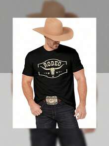 Camiseta hombre cuello redondo y manga corta. Estilo casual con estampados modernos y cómodos. Para hombres y mujeres, estilo pareja, pareja, camiseta de manga corta con estampado de moda - Negro - Ver 3