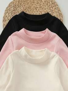 SHEIN 女婴休闲翻领长袖上衣，百搭