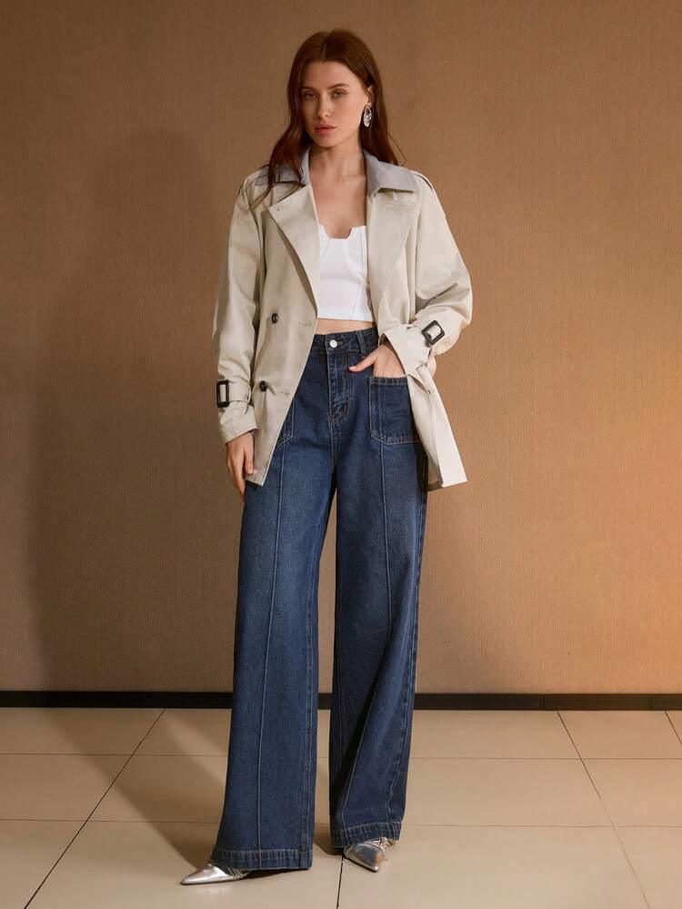 WOMEN'S CASUAL ELEGANT DOUBLE BREASTED TRENCH COAT, AUTUMN/WINTER