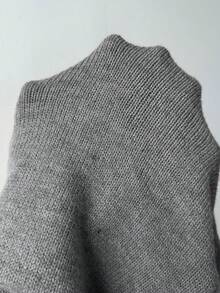 Elenzga Khaki Elegant Flared Sleeve Niche Design Collar, Paired With Brown Metal Fashionable Belt, Women Sweater For Autumn/Winter - Grey - View 9
