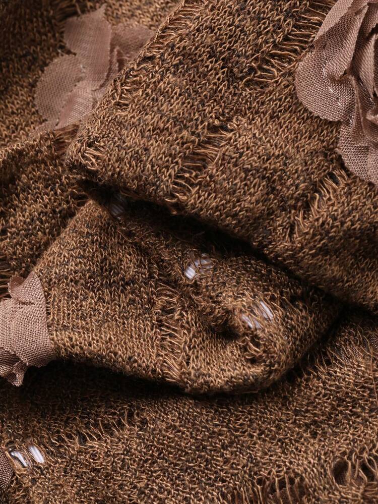 Women's Solid Color 3D Floral Off-Shoulder Long Sleeve Elegant Autumn/Winter Top