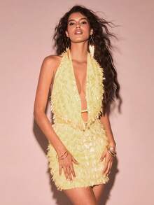 Women Midi Dresses - Yellow - View 3
