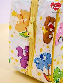 Care Bears X POKOJA LAND 1pc Large Capacity Cute Plush Care Bear Cartoon Embroidery Design Cosmetic Bag With Handle,Cheer Bear, Gift - White - View 5