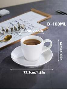 Cirelle Bộ cốc và đĩa lót cà phê bằng gốm sứ màu trắng – Bộ cốc và đĩa lót treo đơn giản phong cách Châu Âu, Cốc dày, Cốc nhỏ dùng cho gia đình, văn phòng, quán cà phê, trà chiều, quà tặng & tặng phẩm | Cốc, cốc cà phê, cốc cà phê, cốc Espresso - trắng - Xem 12
