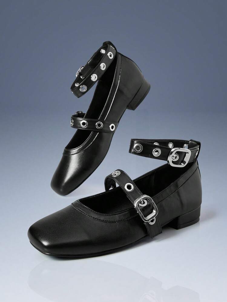 CUCCOO GRLICON Women's Rivet Design Slip-On Casual Loafers For Christmas