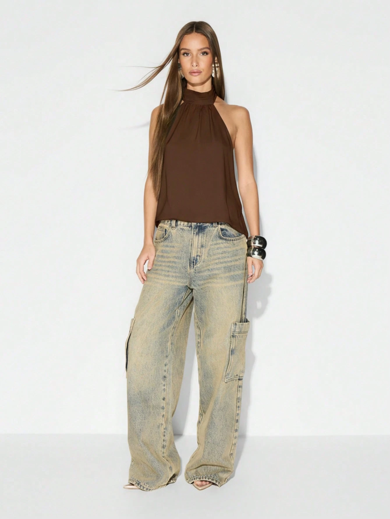 KIZN Bluzka z odkrytymi plecami i dekoltem halter