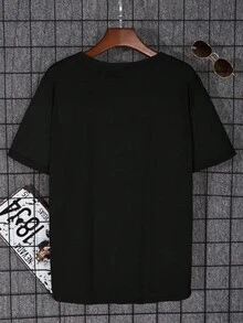 Fantacosmos Tween Boy Cartoon Printed Casual Fashion Summer T-Shirt - Black - View 2