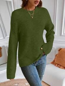 EMERY ROSE Upgraded Premium Thick Women's Olive Green Turtleneck Sweater - Olive Green - View 4