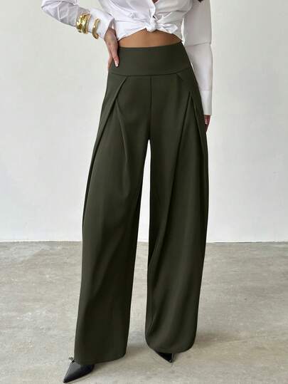 Firerie Women's Elegant Office Wear Wide Leg Pants
