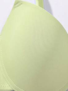 DesireSculpt Mint Green Fabric Casual Push Up Bra For Women With Underwire Support - Mint Green - View 3