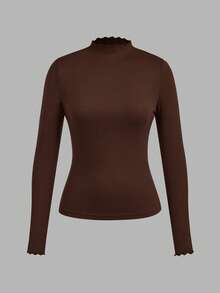 SHEIN EZwear 三件套休闲简约修身长袖T恤，黑色、深棕色、米色可选，秋冬款 - 彩色 - 查看 7