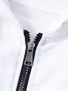 Vacaura 2 件套青少年男童休闲运动连帽夹克和抽绳下摆裤套装，春/秋/冬 - 淺藍色 - 查看 3