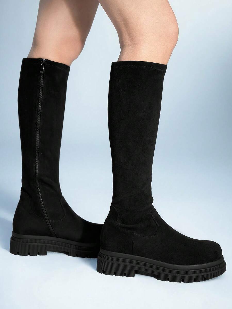 Sugerpunk Round Toe Fashionable Design Women's Boots, Suitable For Christmas, New Year's Eve Party, Date Night, Casual Wear In Spring