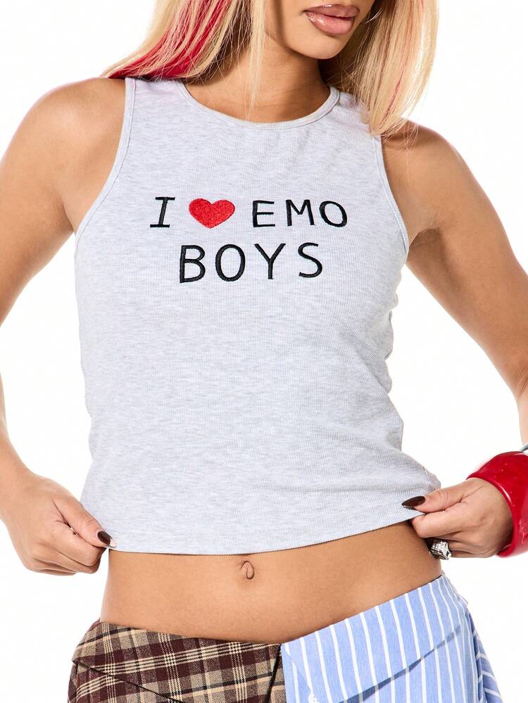 SUMWON WOMEN Canotta a coste con stampa grafica