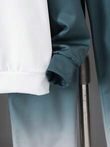 Vacaura 2件套青少年男孩时尚字母印花连帽运动衫和抽绳腰休闲运动裤 - 彩色 - 查看 4