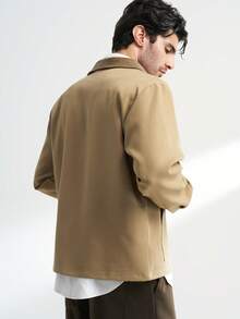 Manfinity Dauomo Men's Casual Contrast Color Collar Jacket, Autumn - Multicolor - View 3