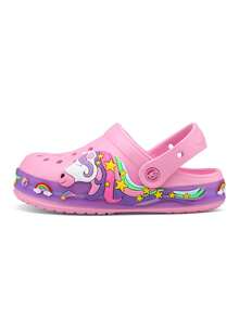 Sandalias chanclas luz LED de verano niño comodos para deporte y playa diseño unicornio dormido - Rosa - Ver 7