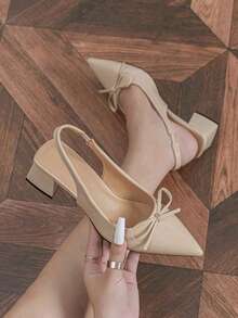 Women Heeled Sandals - Apricot - View 2