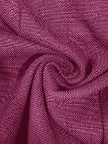 Elaquor Quần short lưng thun co giãn màu trơn cỡ lớn, xẻ gấu thông thường - Màu đỏ tím - Xem 7