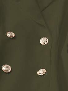 Franclia Women's White Fashion Double-Breasted Long Sleeve Blazer - Army Green - View 4