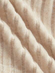 Sweetina Chaqueta corta rosa con hombros descubiertos y ribete de peluche para otoño/invierno - Beis - Ver 5