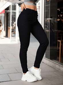 Jogger para mujer en varios colores con elastico en pretina y Tobillos - Negro - Ver 4