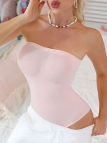 1pc Women Seamless Tummy Control Waist Cincher Butt Lifter Bodysuit Shapewear - Pink - View 1
