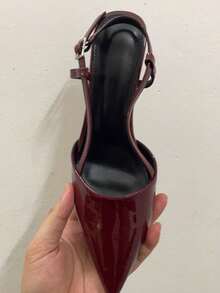 CUCCOO BIZCHIC 女士时尚优雅酒红色露跟高跟鞋 - 酒紅色 - 查看 7