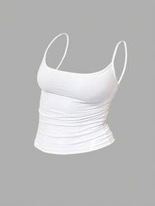 Vaclyn Women's Solid Color Ruched Fitted Casual Camisole - Multicolor - View 4