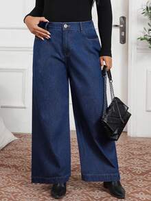 EMERY ROSE Große Größen Einfarbige Lässig Jeans