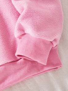 少女休闲刺绣拉链卫衣，秋冬季 - 玫紅色 - 查看 3