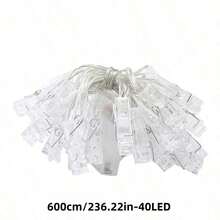 1Set Photo Clip String Lights, LED Fairy Lights Clamp String, Suspend Photos, Battery Powered, For Bedroom, Wedding, Holiday, Party Decor, Gift Garden Lights Garden Decor Wedding Decor Room Decor Gifts Birthday Graduation - Clear - View 10