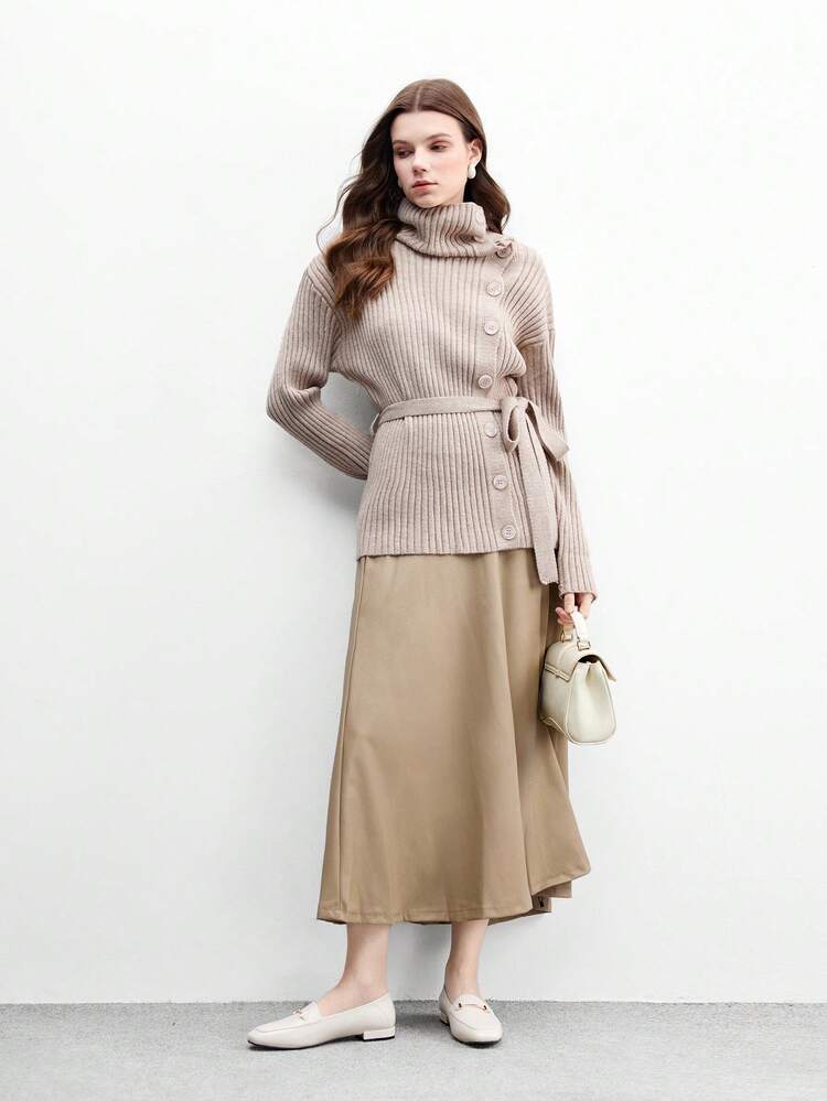 CUCCOO BIZCHIC Mocassini da donna con punta quadrata e tacco basso, nuovo stile, con fibbia in metallo beige, scarpe da donna casual e versatili, comode, beige, leggere, adatte per il pendolarismo