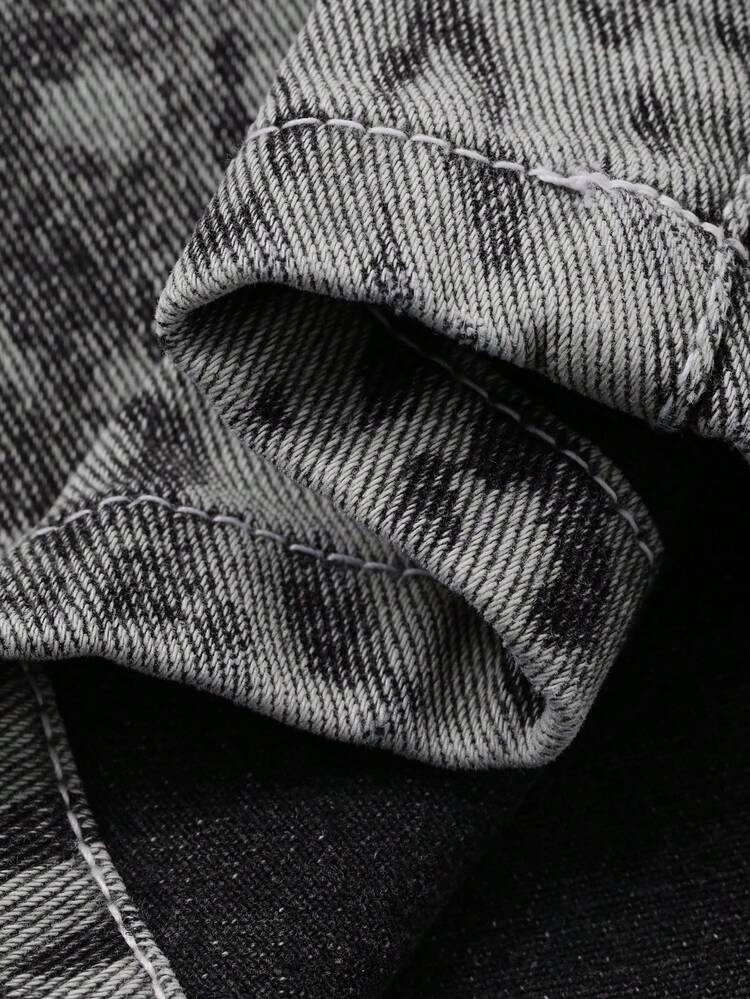 Women's Casual Korean Style Washed Loose Fit Street Leopard Print All-Match Jeans