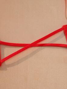 DesireSculpt 1pc Sexy Lace Backless Front Closure Bra, Lift And Support For Small Bust, Summer - Red - View 7