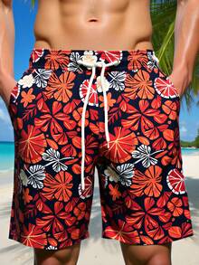 Manfinity VDAYZ Męskie, codzienne, drukowane, plażowe szorty, modne - Sekwoja - Zobacz 3