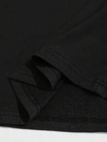 Manga corta para mujer, estampado original único, transpirable y cómoda, que muestra individualidad y encanto. - Negro - Ver 2