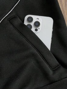 SWAVVY Áo nỉ có mũ trùm đầu thời trang dành cho nam, Thu/Đông - màu đen - Xem 5